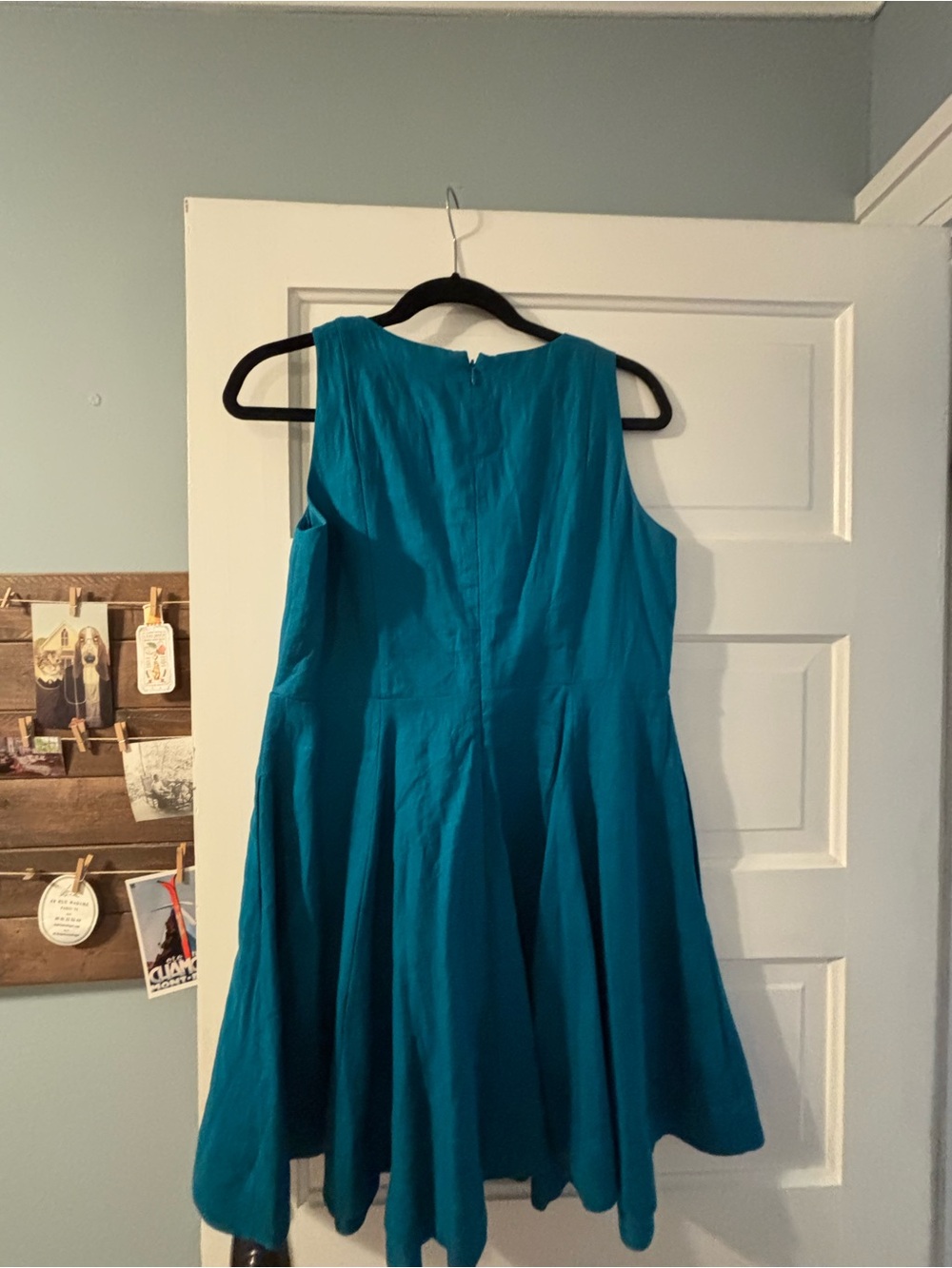 Boden Teal Sleeveless Fit-and-Flare Mini Dress